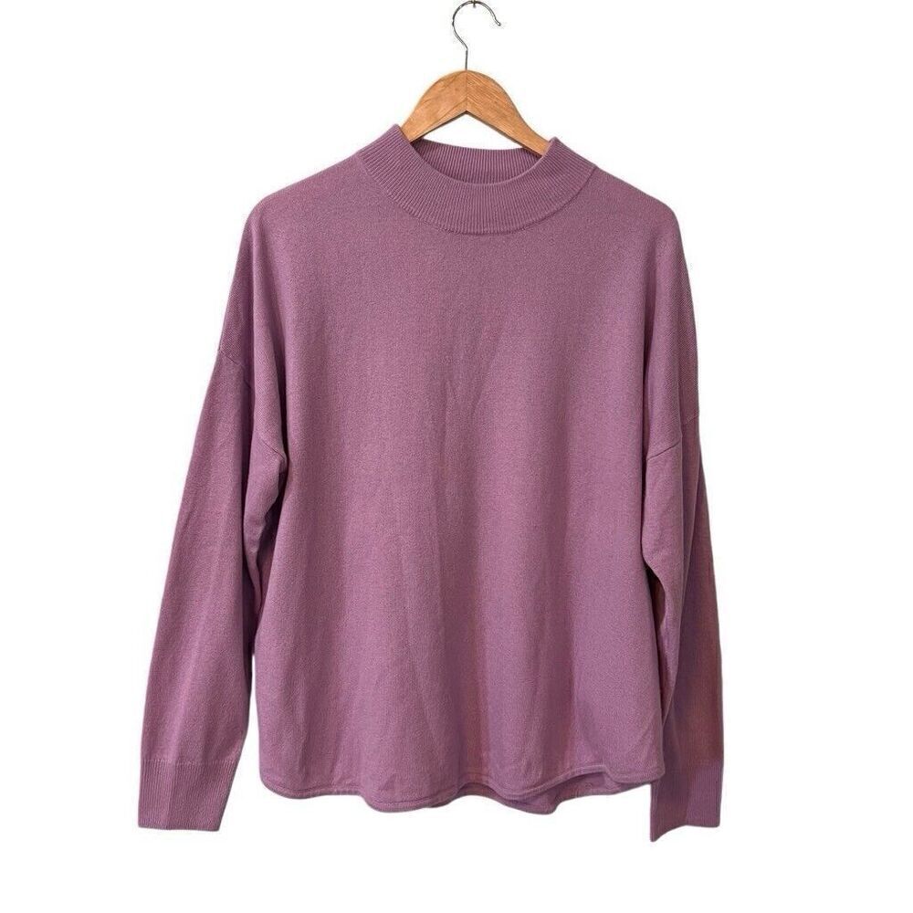 Madewell Womens Sweater XL Lavender Purple Ashbury Mock neck Merino Wool Blend